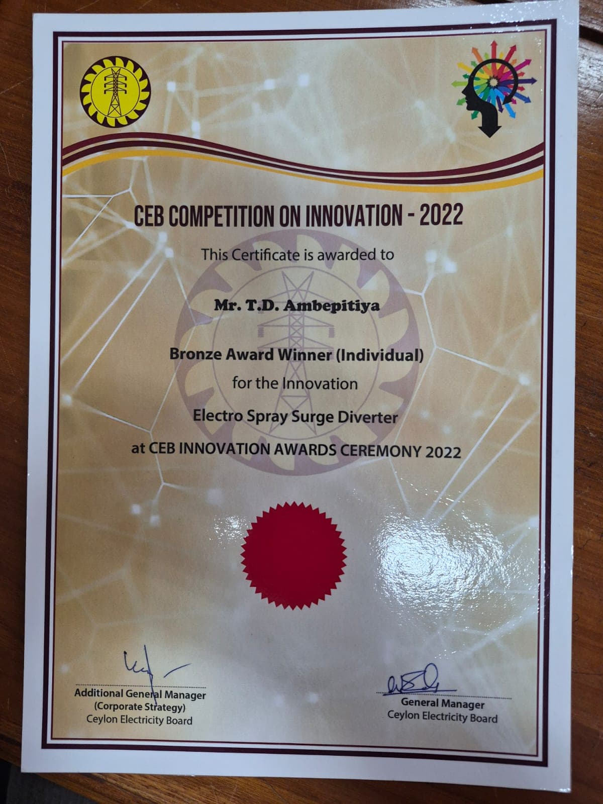 2013 CEB Bronze Award Certificate